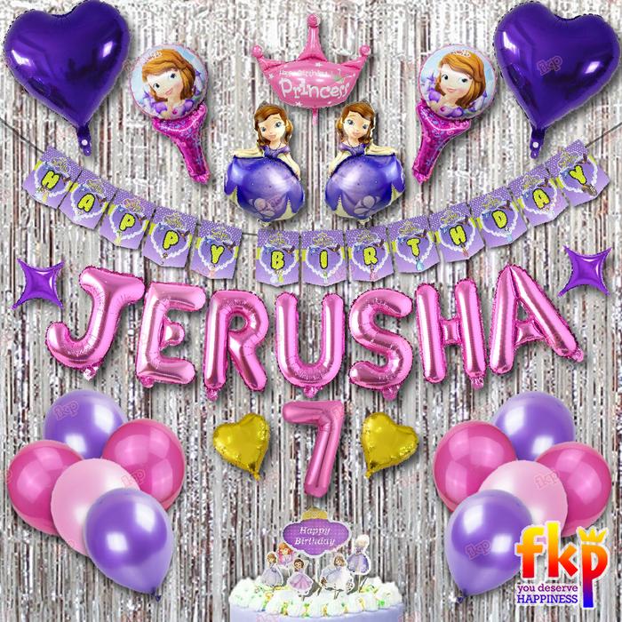 Gambar Paket Dekorasi Lengkap Sofia The First / Balon HBD Dekor Ulang Tahun - Gold + UTL dari FKP Store undefined 4 Tokopedia