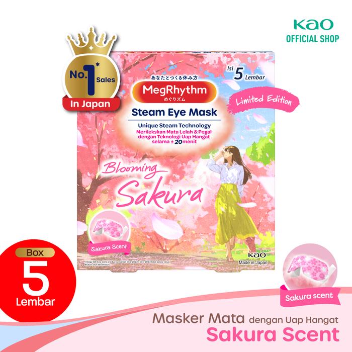 Gambar MegRhythm Steam Eye Mask Sakura 5s - Masker Mata dari KAO Indonesia undefined Tokopedia