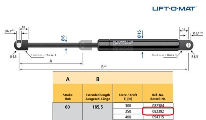 GASFEDER, KOFFER-/LADERAUM FÜR XC60 I SUV 156 - STABILUS 732539