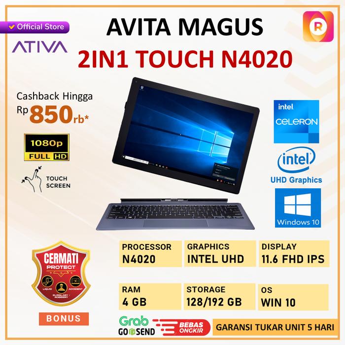 Gambar Laptop Avita Magus 2in1 Touch N4020 4GB 192GB W10 11.6" IPS Detachable - LAPTOP, 192GB W10 dari royalltech undefined Tokopedia