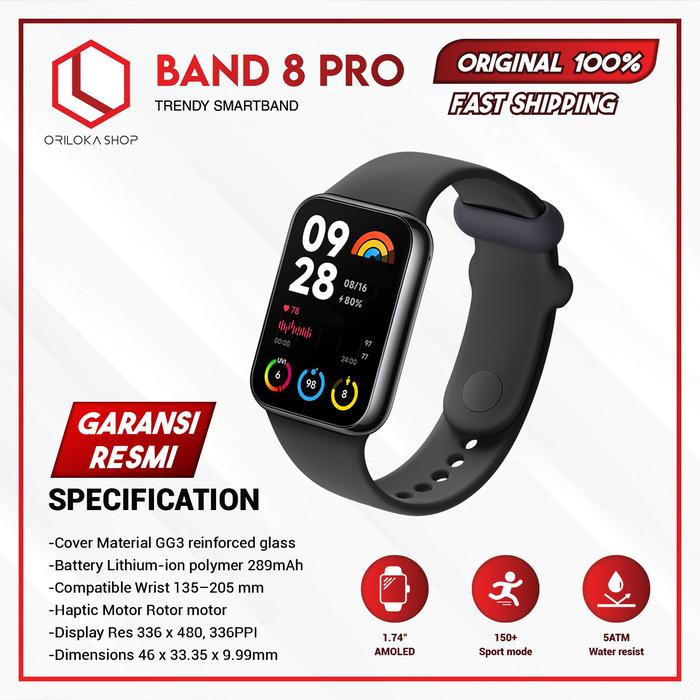 Gambar Xiaomi Mi Band 8 Pro | Smart Band 8 Pro AMOLED 1.74" - Garansi Resmi - BLACK dari Oriloka Shop undefined Tokopedia