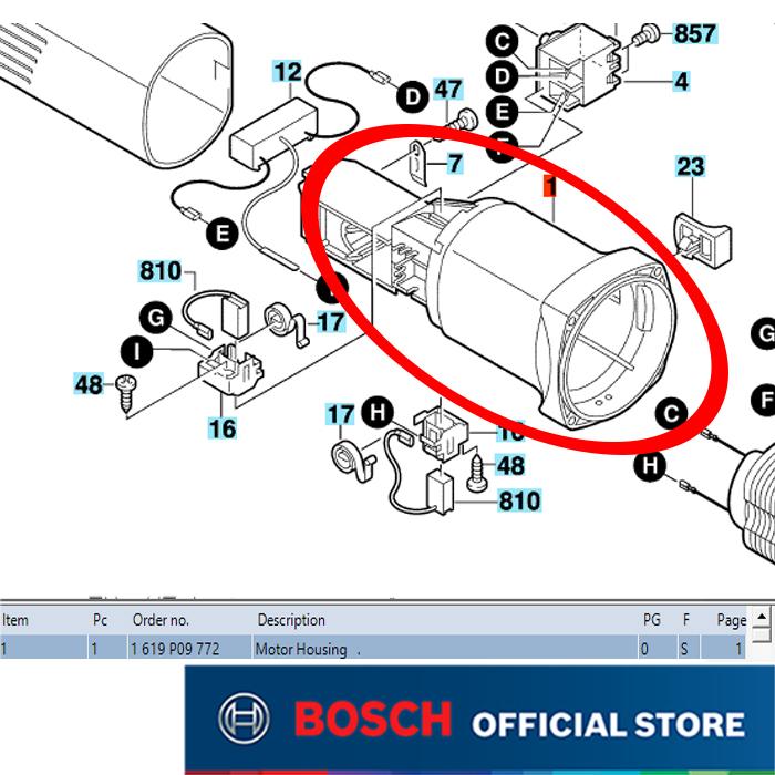 Gambar Bosch ORIGINAL Spare Part Untuk GWS 060 (Bare Tool 3601C756K0) - 1. RUBBER RING dari Bosch Tools Authorized MGK undefined 5 Tokopedia
