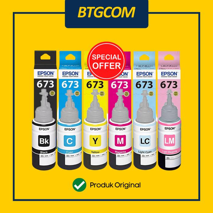 Gambar TINTA PRINTER EPSON 673/T673/T6731/ T6732/T6733/T6734/T6735/T6736 BLACK CYAN MAGENTA YELLOW LIGHT CYAN LIGHT MAGENTA HITAM BIRU MERAH KUNING MUDA BK C M Y LC LM ORIGINAL L805 L800 L850 L1800 dari btgcom undefined Tokopedia