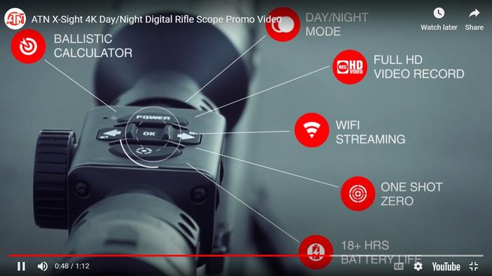 Gambar ATN X-Sight 4K Pro Smart Day/Night Hunting Scope w/Ballistics Calc, 3864x2218 Resolution, Video Record, Wi-Fi, 18hrs+ Battery dari ELSHADAICOM undefined Tokopedia