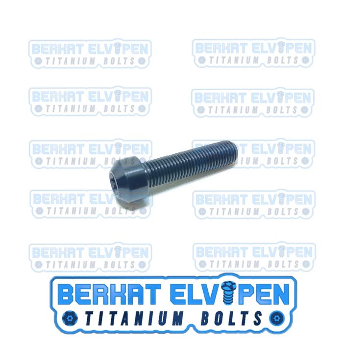 Gambar Baut Titanium SMALL HEAD M8x35 Drat 12 Panjang 35mm 3,5cm Gr5 - Black dari Berkat_Elvipen undefined Tokopedia