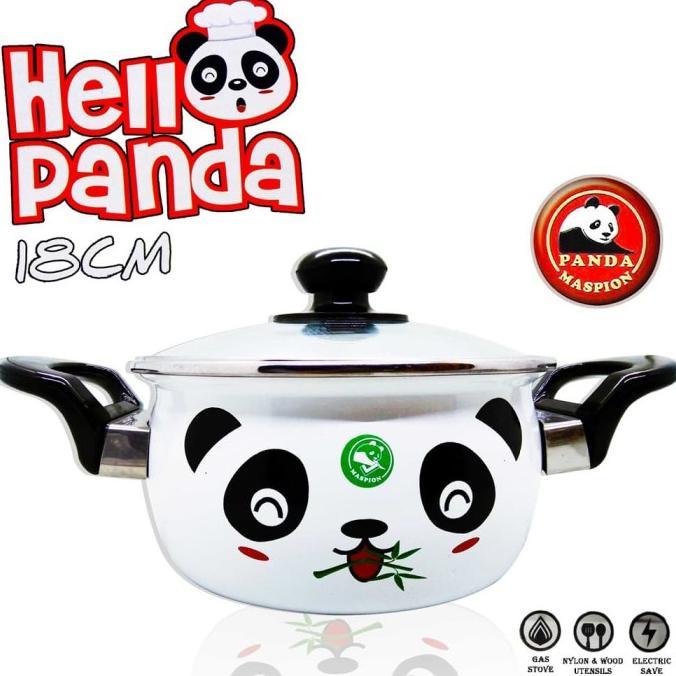 Gambar New Maspion Panci Motif Hello Panda 18Cm Enamel & Tutup Kaca - Putih dari wiyaya_ undefined Tokopedia