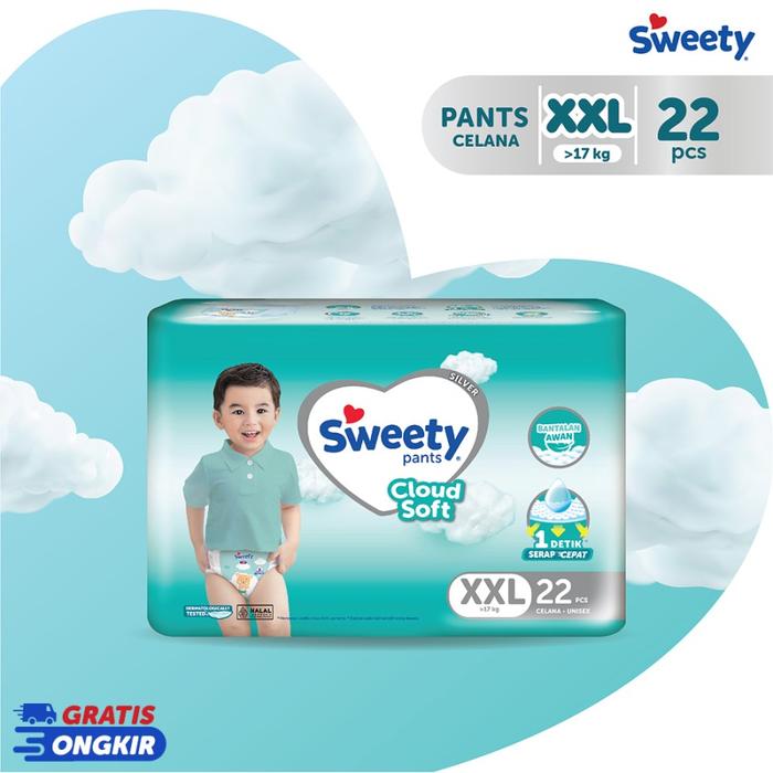 Gambar Popok Celana Anak Sweety Silver Pants Cloud Soft Twin Pack [ 2 Pack ] S-36 M-28 L-26 XL-24 XXL-22 - XXL-22 dari Friendlybabyshop undefined Tokopedia