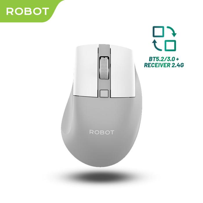 Gambar Mouse Wireless ROBOT M355 Silent Click Receiver USB Bluetooth PC Laptop - Garansi 1 Tahun - Hitam - Abu-abu dari ROBOT Audio Indonesia undefined Tokopedia