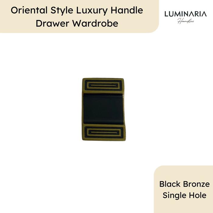 Gambar Tarikan Lemari Premium Oriental Style Luxury Gagang Pintu Laci Kabinet Knob Knop - Black Single dari Luminaria Handles undefined Tokopedia