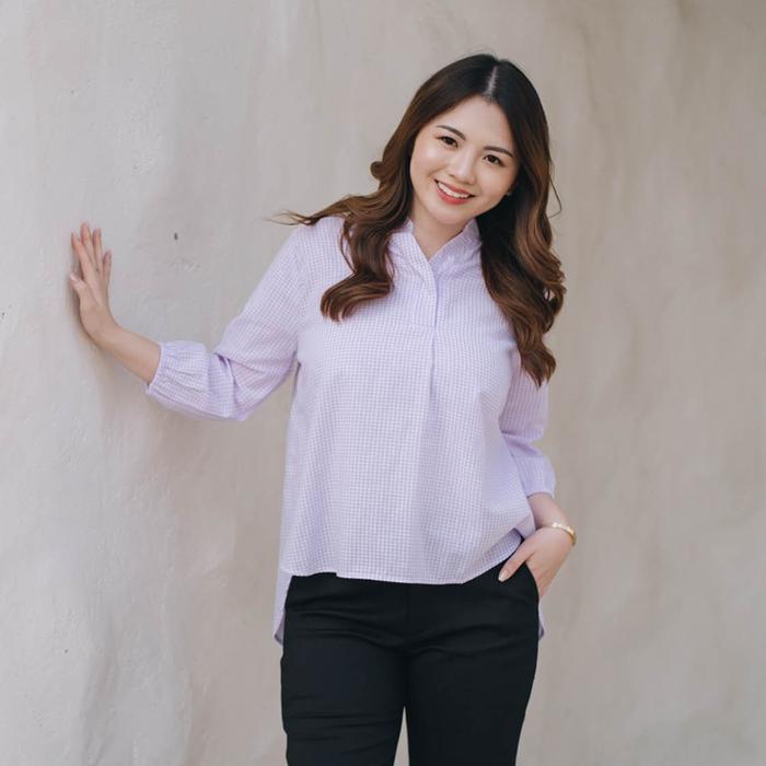 Gambar Beatrice Clothing Reita Blouse - Baju Kerja Wanita - Square Lilac  dari Beatrice Clothing undefined Tokopedia