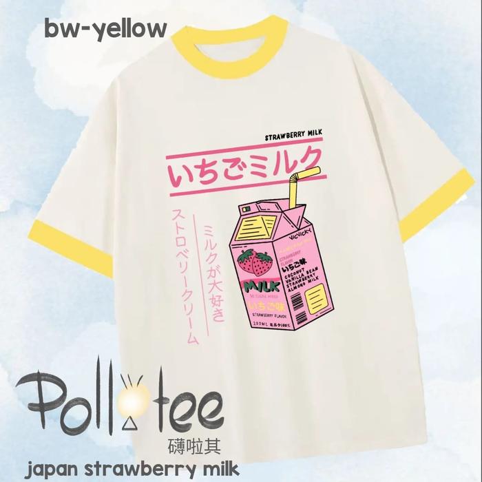 Gambar POLLATEE ,japan staww, kaos anak, Kaos dewasa, Kaos oversize - bw mix yellow, XL atau 2XL dari POLLATEE by cubee undefined Tokopedia