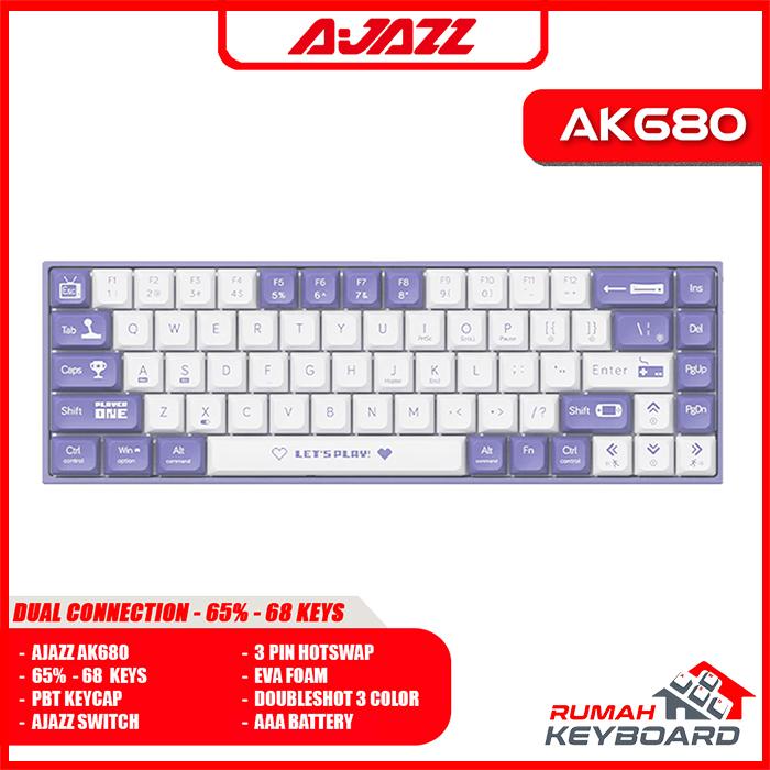 Gambar MECHANICAL KEYBOARD - AJAZZ AK680 - 65% - 2 MODE - RGB - HOTSWAP - PURPLE dari Rumah-Keyboard undefined Tokopedia