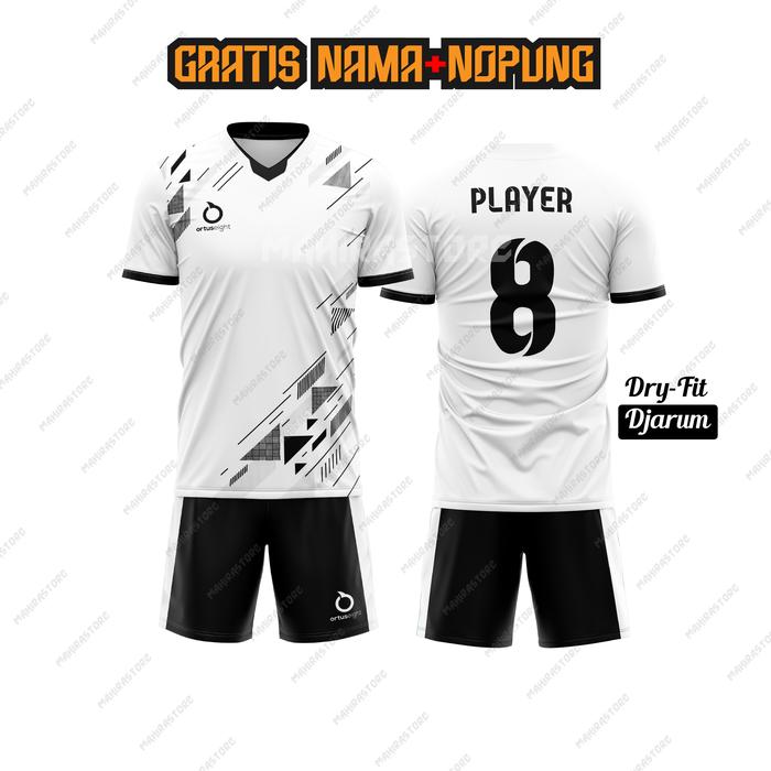 Gambar Baju futsal dewasa hitam / Custom nama nomor kaos bola unisex - Putih, M dari Lapak69.id undefined Tokopedia