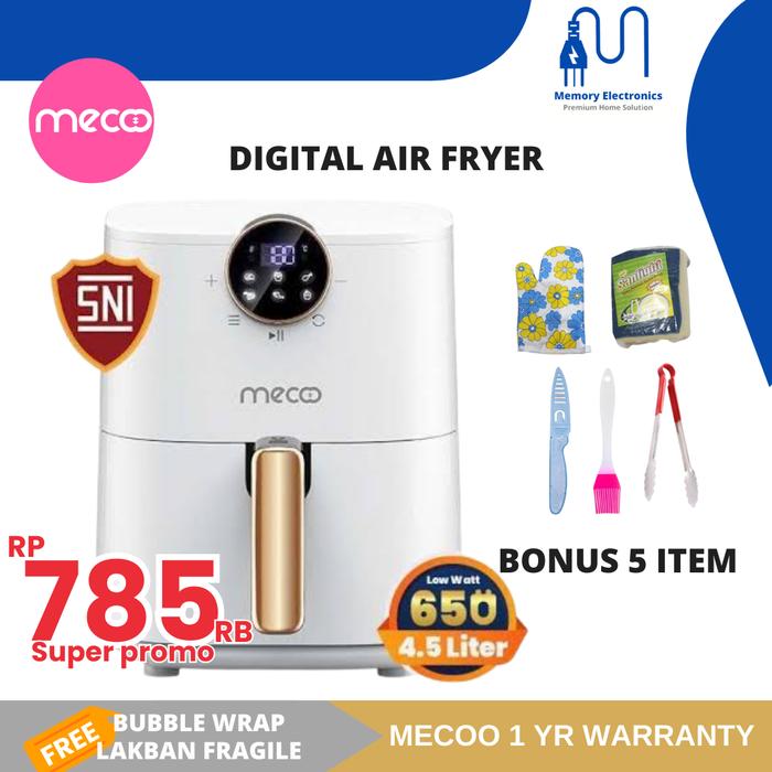 Gambar Mecoo air fryer digital low watt 4.5 - 5.5L penggorengan tanpa minyak - MILKY WHT 4.5L dari Memory Toserba undefined Tokopedia