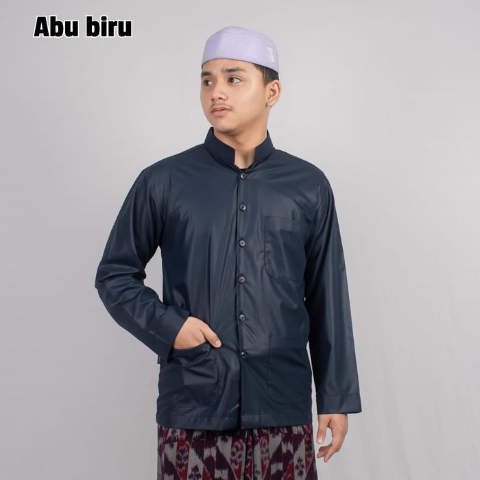 Gambar baju koko haibah habaib murah modern polos - Abu biru, XL dari Basroh Store undefined Tokopedia