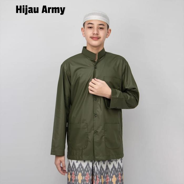 Gambar baju koko haibah habaib murah modern polos - Army, XL dari Basroh Store undefined Tokopedia