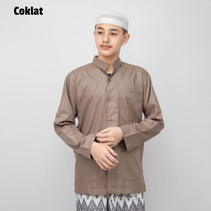 Gambar baju koko haibah habaib murah modern polos - Cokelat, M dari Basroh Store undefined Tokopedia