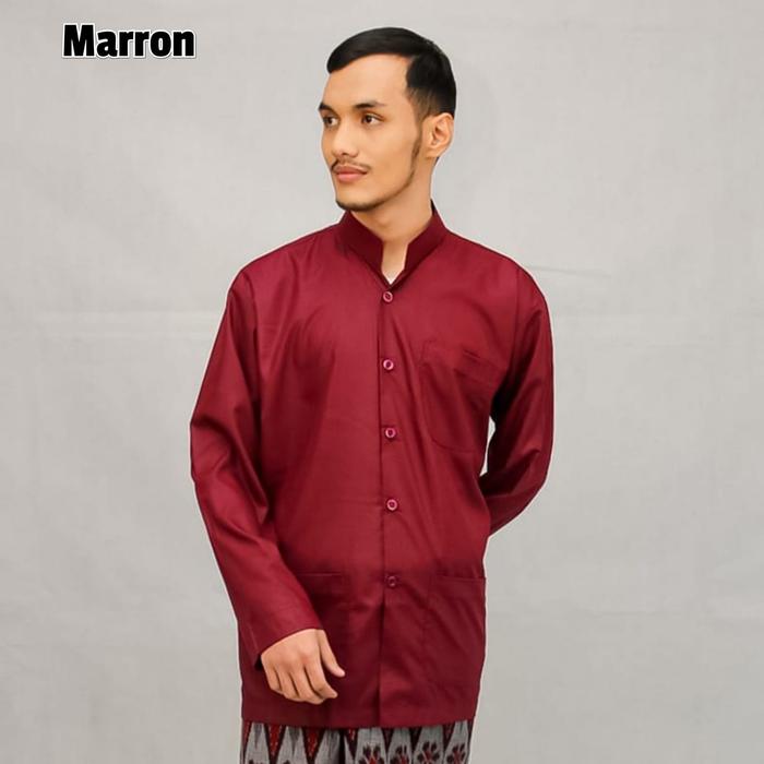 Gambar baju koko haibah habaib murah modern polos - marun, S dari Basroh Store undefined Tokopedia