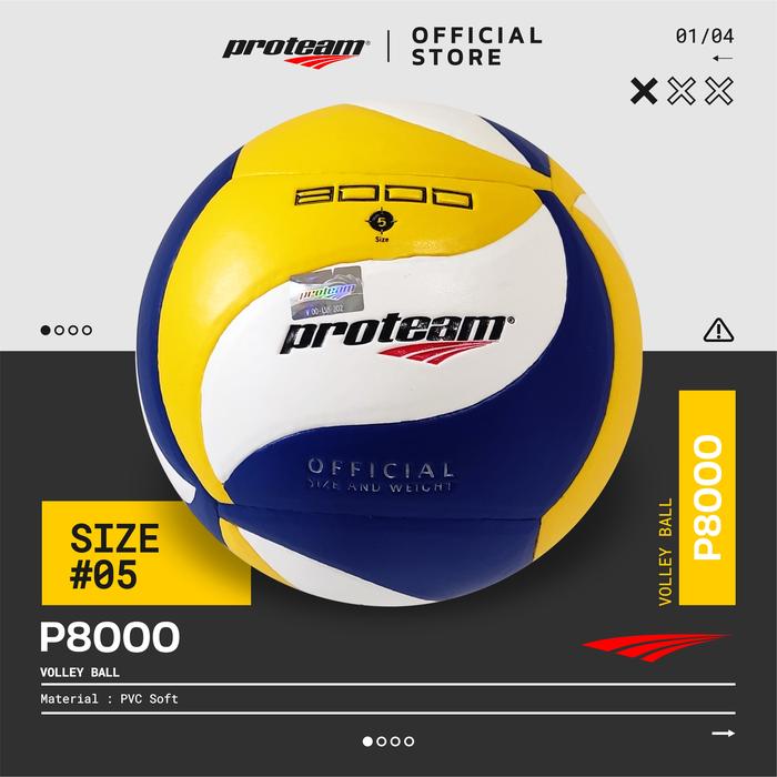 Gambar Bola Voli Original Proteam Volley Ball V-8000 Soft Size 5 - Yellow-Bl-Wht dari Proteam Indonesia undefined Tokopedia