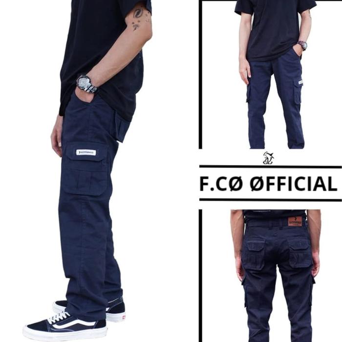 Gambar Celana Cargo Kargo Panjang Pria Pants Slimfit Gunung Navy Original - Navy, S dari GNM Official undefined Tokopedia