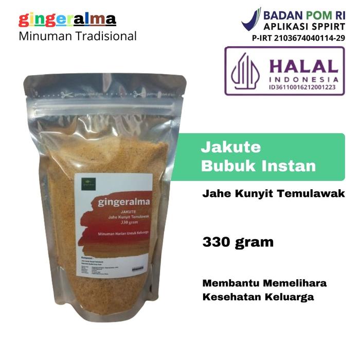 Gambar Minuman Tradisional Wedang Jakute Instan 330 gram gingeralma Jahe Kunyit Temulawak dari Gingeralma.id undefined Tokopedia