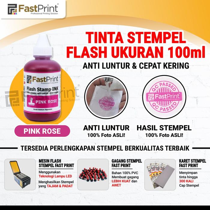 Gambar Fast Print Tinta Stempel Flash Stamp Ink Anti Luntur 100ML - Merah Muda dari Fast Print Surabaya undefined Tokopedia