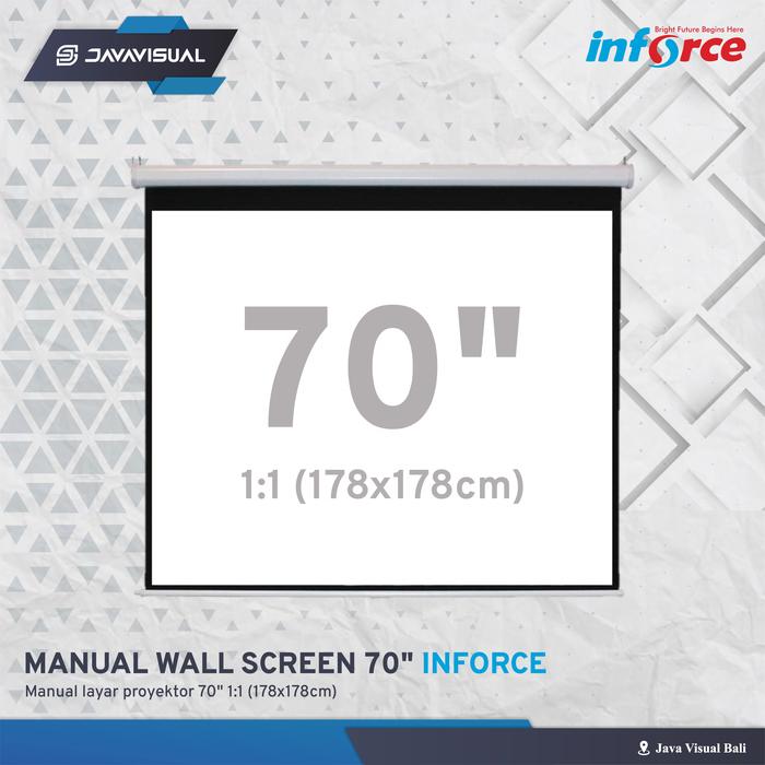 Gambar Manual Wall Screen 70 inch 1:1 Layar Tarik Projector 70" 178*178cm Pull down 178x178cm - INFORCE dari javavisual undefined Tokopedia