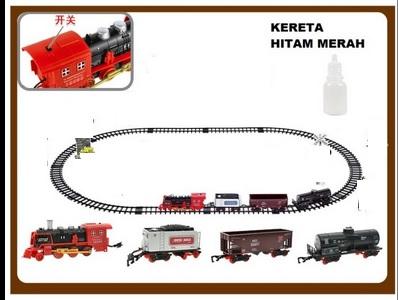 Gambar MAINAN ANAK EDUKASI PAKAI REMOTE CONTROL RC TRAIN RAIL REMOTE KONTROL KEREKA API ADA ASAP REL JALUR MOBIL KERETA CAR UNIK - MERAH HITAM dari KADOJASPER undefined Tokopedia