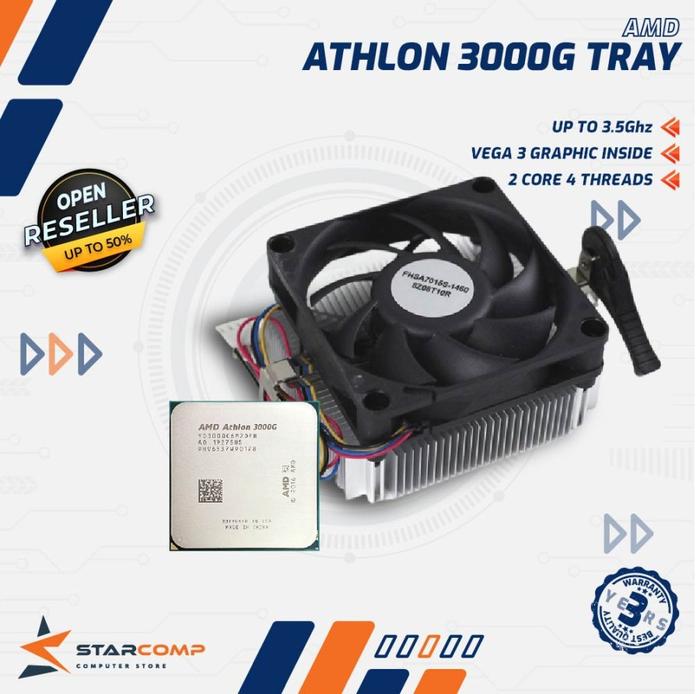 Promo AMD Athlon 3000G Tray Processor Vega Graphics Include Fan