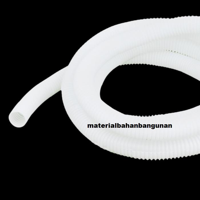 Gambar Permeter Selang Flexible 20 mm Instalasi Pembungan Air AC 3/4 inch Spiral Pipa Drain Hose Pembungkus Kabel Listrik Hitam Putih - Putih dari Toko Citra Bangunan undefined Tokopedia