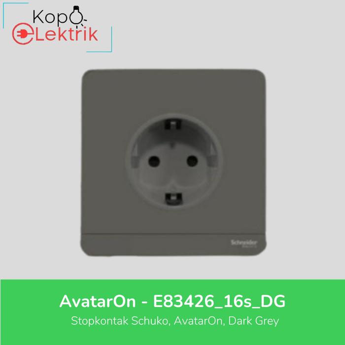 Gambar Stopkontak / Saklar Avatar On Dark Grey Schneider Stop Kontak DG - stopkontak dari kopo elektrik undefined 2 Tokopedia