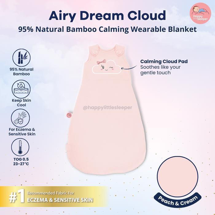 Gambar HappyLittleSleeper Dream Cloud Calming Sleepsack 95% Natural Bamboo with Calming Cloud Pad - Airy Peach, L (12-16 kgs) dari Happy Little Sleeper undefined Tokopedia