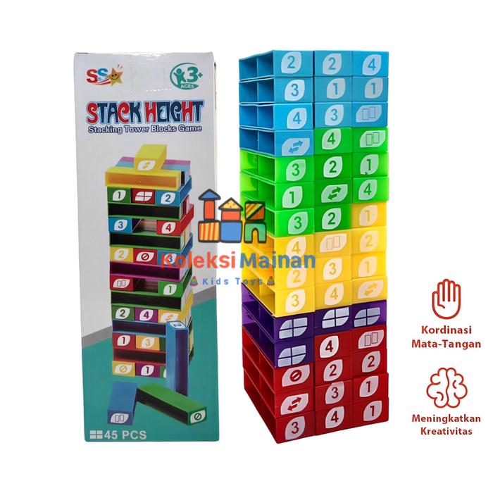 Gambar Mainan anak balok unoo stacko belajar susun tower pile of blocks - STACKO MINI dari Koleksi Mainan Anak undefined Tokopedia