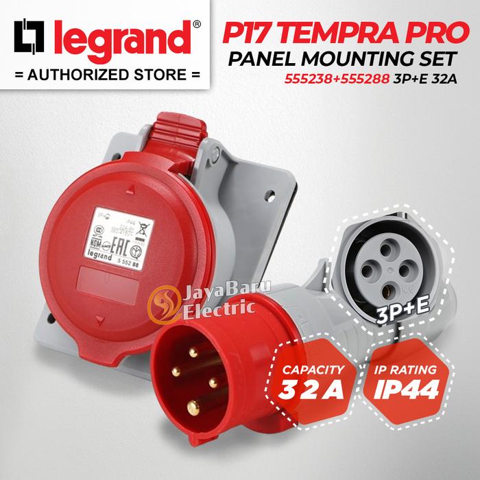 Gambar Legrand Paket 1 Set Plug Panel Mounting Socket 3P+E / 4 Pin 32A IP44 - Plug Socket Set dari Sinar Jaya Baru_NEW undefined Tokopedia
