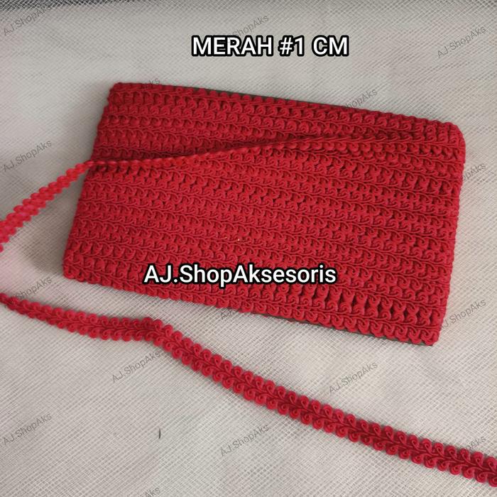 Gambar RENDA BAJU / RENDA URAT LEBAR 1 CM /HARGA PER PACK - Merah dari AJ. Shop Aksesoris undefined Tokopedia