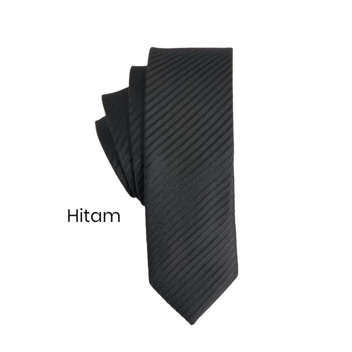 Gambar Dasi Gold Salur Slim fit 2 inch Dasi Panjang long tie - Hitam dari KONO Official undefined Tokopedia