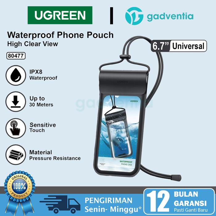 Gambar UGREEN Waterproof Pouch Phone Case HP Sarung Pelindung HP Anti Air Multifungsi - UGREEN LP186 dari GADVENTIA undefined 5 Tokopedia