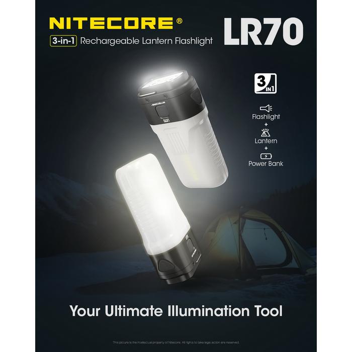 Gambar NITECORE Senter LED 3 in 1 Lampu Camping Power Bank 3000lm - LR70 dari Honeycomb. undefined Tokopedia