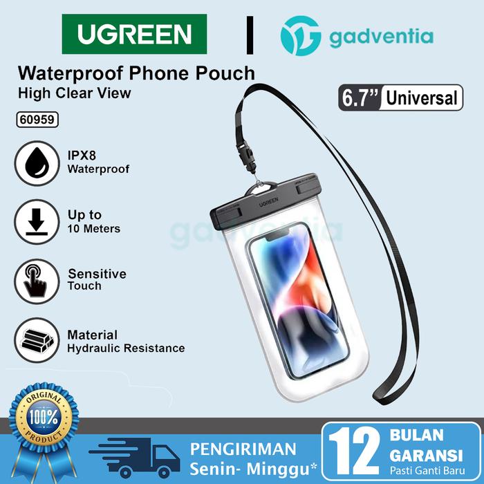 Gambar UGREEN Waterproof Pouch Phone Case HP Sarung Pelindung HP Anti Air Multifungsi - UGREEN LP186 dari GADVENTIA undefined Tokopedia
