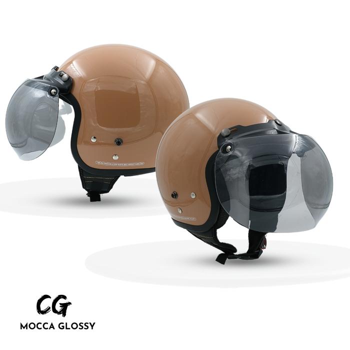 Gambar Helm Retro Cargloss Bogo Classic Pria Wanita Dewasa Warna Terkini SNI - Mocca gloss, pet bogo dari Chareso Mart_NEW undefined Tokopedia
