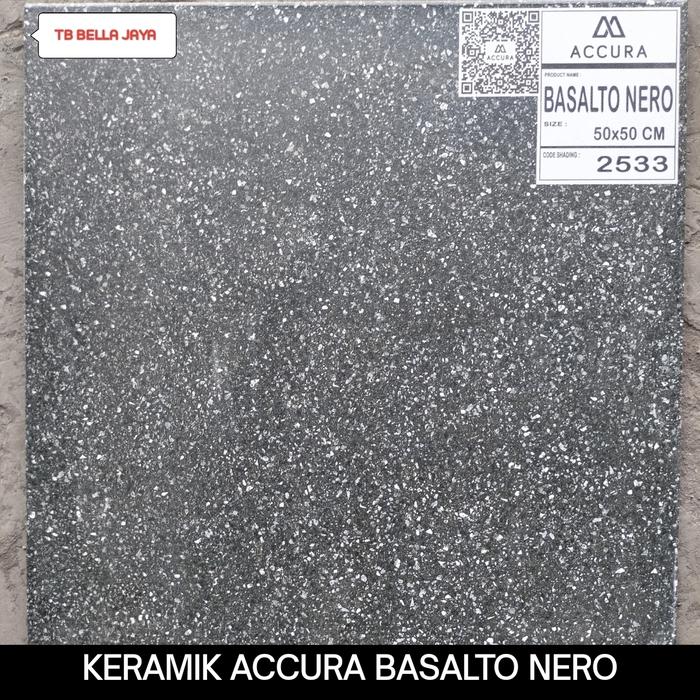 Gambar Keramik Lantai Kasar Accura Basalto Series Ukuran 5050 - NERO dari TB BELLA JAYA undefined Tokopedia