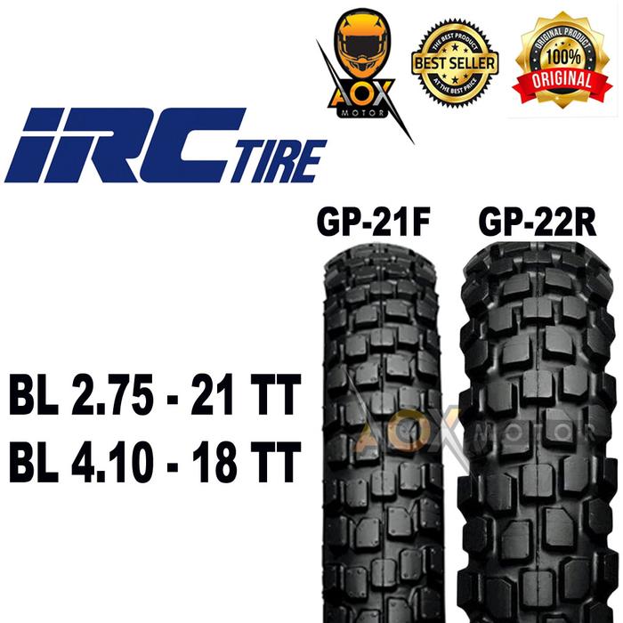 Gambar Ban Luar Motor Cross Trail Set Depan CRF KLX 275 - 21 IRC Belakang GP21F 410 - 18 IRC GP22R Tubetype - Set Dpn Blk dari AOX MOTOR undefined Tokopedia