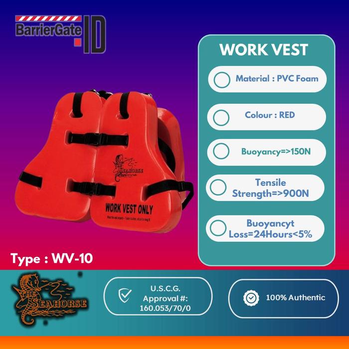 Promo Life Jacket Work vest SEA HORSE / Life vest SeaHorse Original