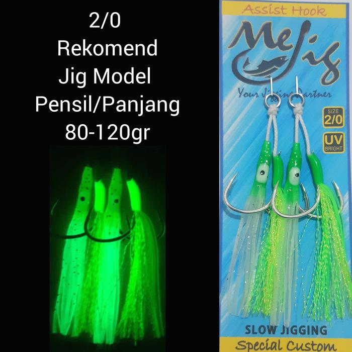 Gambar Assist Hook GID Pike Kail Jigging Cumi Glow in The Dark Utk Metal Jig Lure - 4/0 dari MeJig Fishing undefined 4 Tokopedia