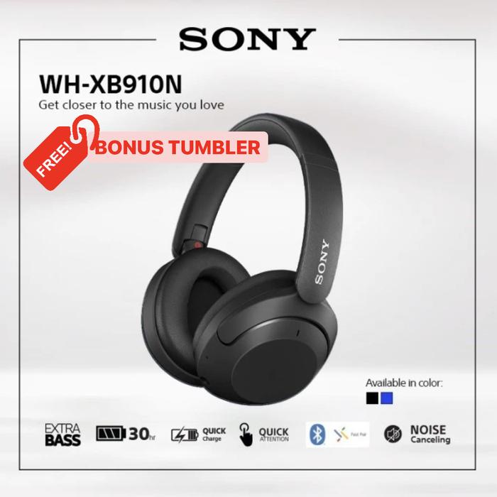 Gambar Sony WH-XB910N Wireless Noise Cancelling Bluetooth Headphone WH XB910N - black dari Click & Go Tokopedia undefined Tokopedia