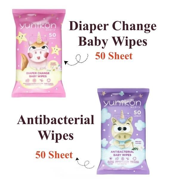 Gambar YUNIKON TISSUE BASAH BABY WIPES ANTIBACTERIAL / DIAPER CHANGE ISI 50 SHEET - ANTIBACTERIAL, Isi 1 dari Liana baby shop surabaya undefined Tokopedia