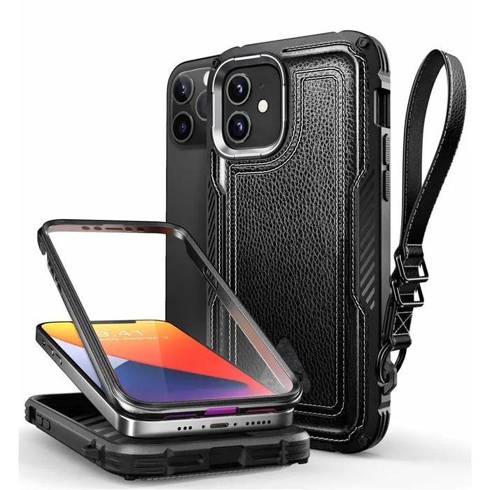 Gambar Case iPhone 12 Pro Max 12 Pro Mini SUPCASE ROYAL LEATHER Full Rugged - Black, 12 / 12 Pro dari Supcase Official ID undefined Tokopedia