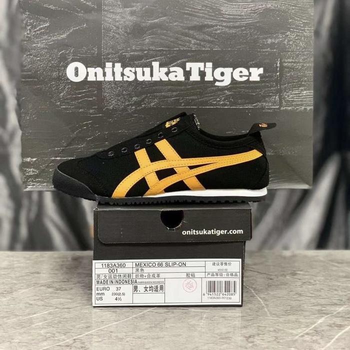Gambar Sepatu onitsuka tiger mexico 66 slip on black yellow original - black yello, 36 dari bradersport.id undefined Tokopedia