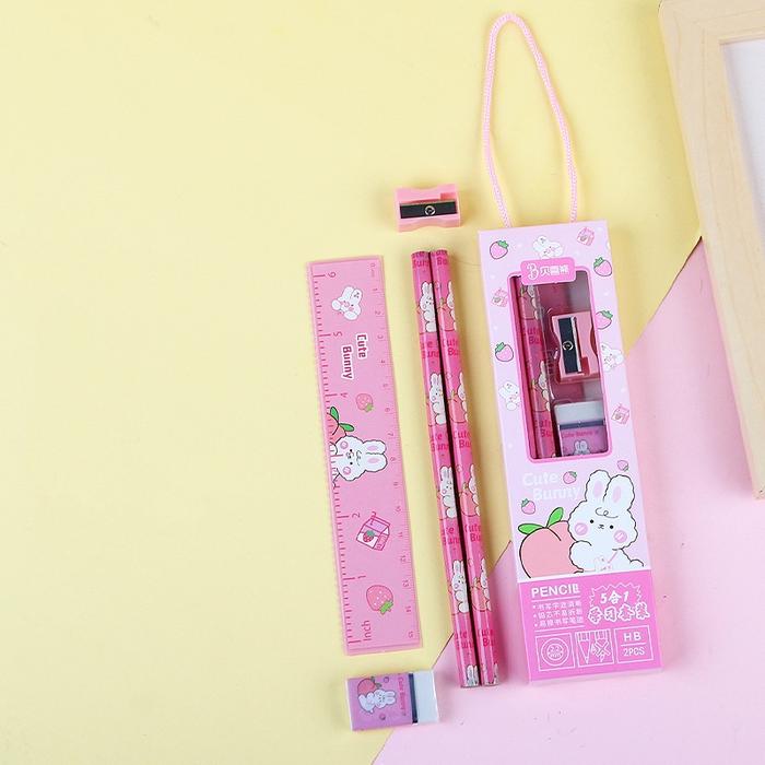 Gambar SET ATK GIFT BOX KIDS PENSIL PENGGARIS PENGHAPUS RAUTAN P5 #KIDSHINE - PINK dari KIDSHINE undefined Tokopedia