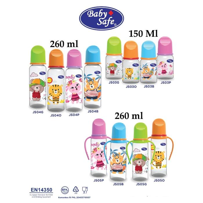 Gambar Baby Safe Botol Susu / Feeding Bottle 250 ml JS004 - Orange dari Lolibi undefined Tokopedia